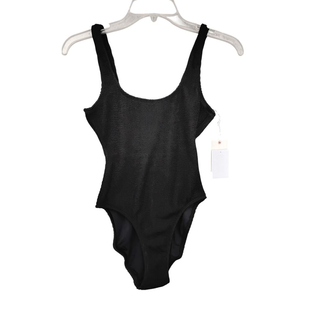 Good American Always Fits One Piece Swimsuit New Size XXS/XS Black Textured